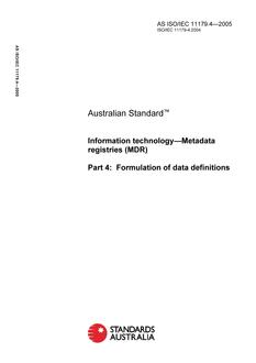 AS ISO IEC 11179.4-2005
